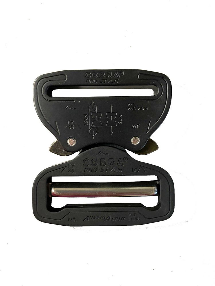 AustriAlpin 45mm 1.75&Prime; Matt Black Cobra Buckle + Clips – FY45MVF-B