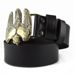 Handmade brass belt buckle Fighting Falcon, Solid hunting hawk sculptural
