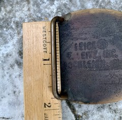 Vntg Leica Camera Belt Buckle Solid Brass 3×2 1/8” Leica Camera