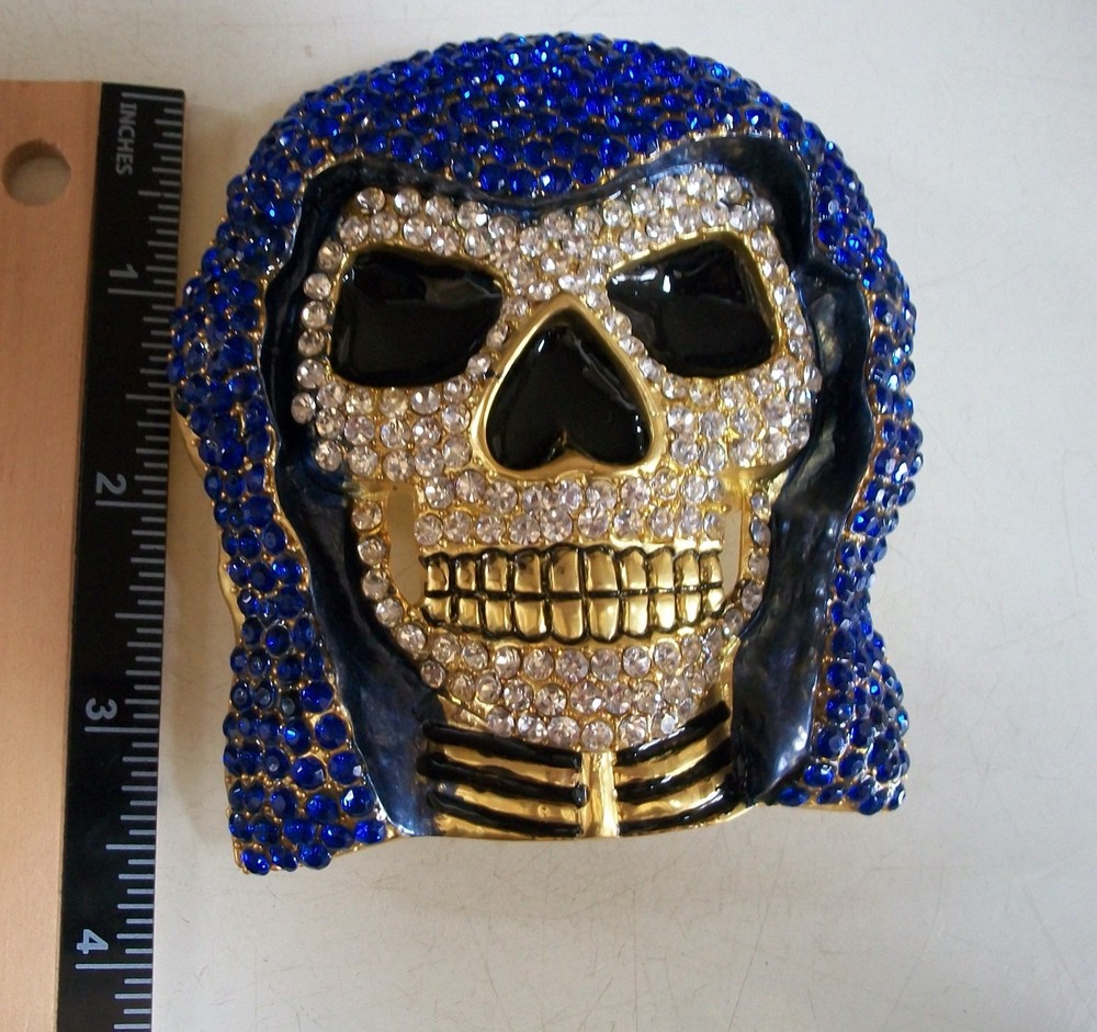 Men&rsquo;s Fashion Silver & Gold Finish Skull Pirate Hip Hop Party Buckle