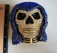 Men&rsquo;s Fashion Silver & Gold Finish Skull Pirate Hip Hop Party Buckle