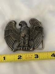 Vintage Avon American Eagle Patriotic Pewter Belt Buckle 2.5”