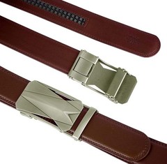 GUBOSS Genuine Cow Leather Belts With Automatic Ratchet Medium, Brown
