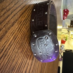 Harley Davidson Belt Buckle & Leather Harley Belt 2007 Studded Size Small Roses