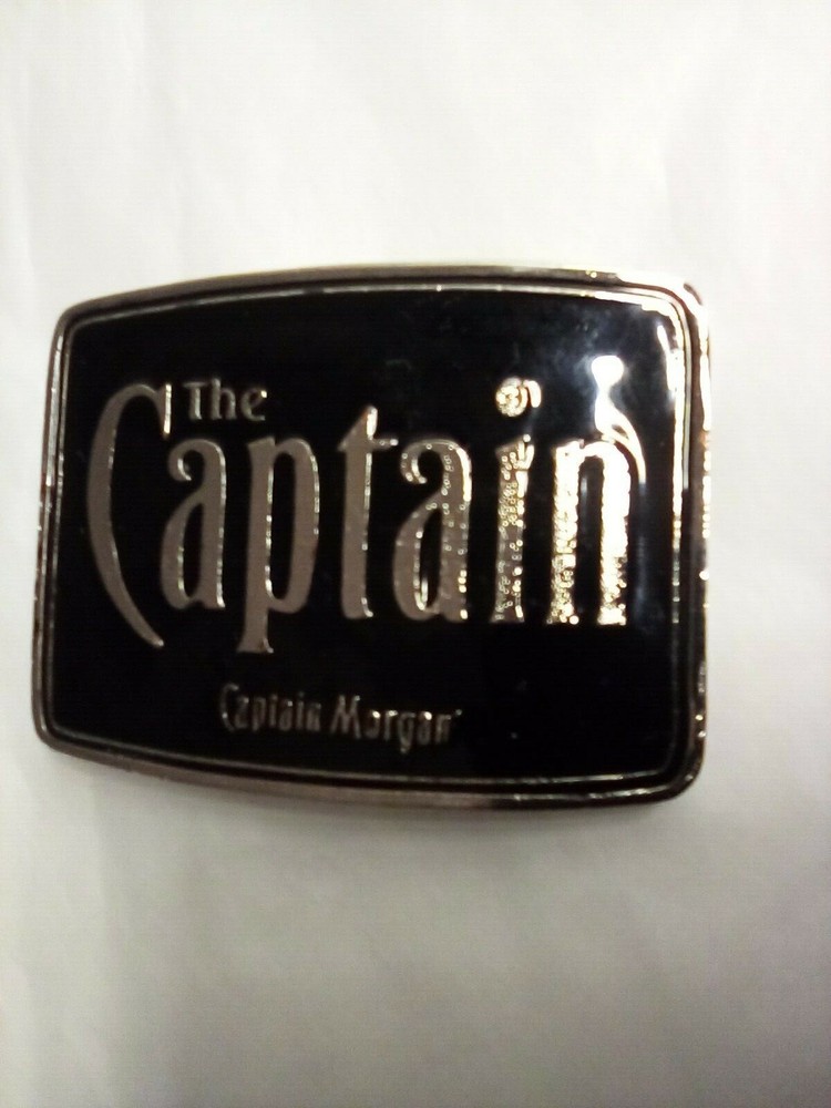 Captain Morgan Belt Buckle Alcohol Theme Black and Chrome