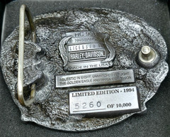 Harley-Davidson 1994 Pewter Commemorative Eagle Buckle Set by Baron