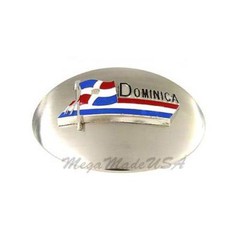 Dominican Republic National Flag Enamel Metal Men Women Oval Fashion Belt Buckle
