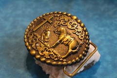 Brass Tone Cross Rider & Horse Belt Buckles – New