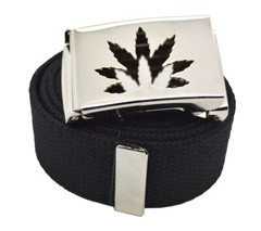 « MARIJUANA » PUNCH MILITARY CANVAS FLIP WEB BELT & BUCKLE 60 INCHES
