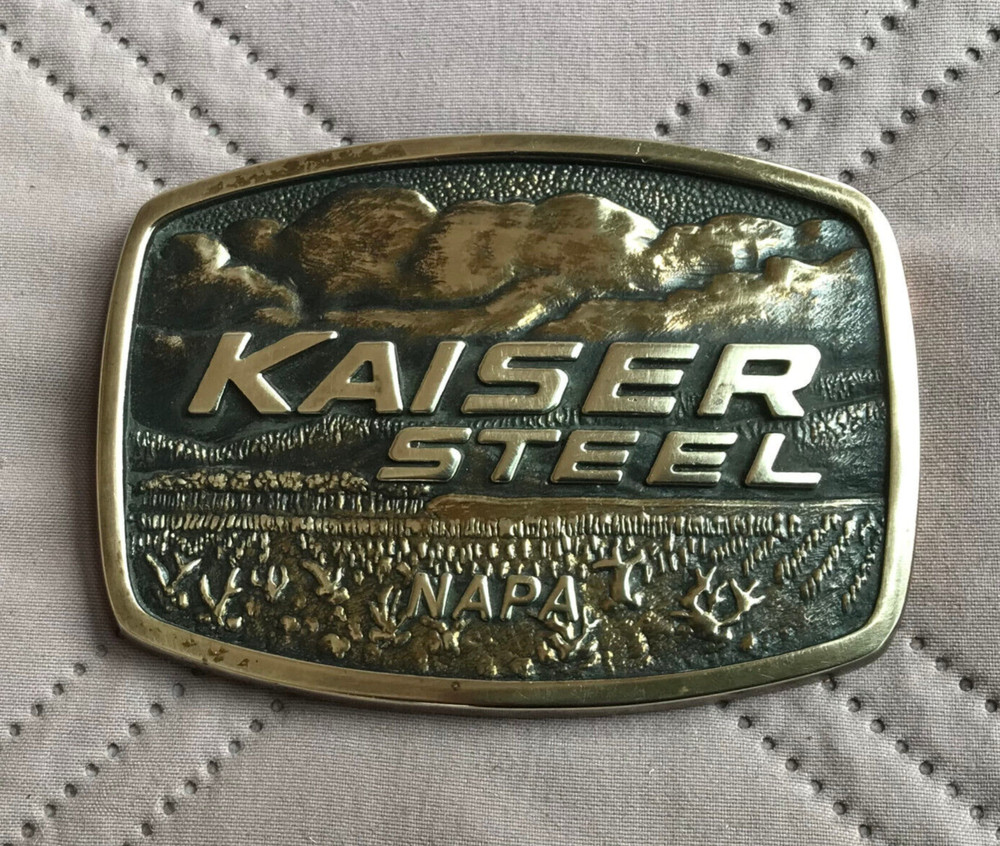 Kaiser Steel Napa Brass Beltbuckle Vintage 1981