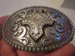 RELIGIOUS CROSS WITH CRYSTALS BELT BUCKLE – HEAVY METAL – GW13
