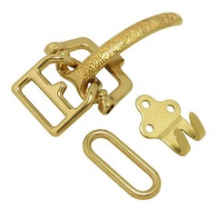 Retro Style Solid Brass Littleton Cavalry Belt Buckle Connector Flower Pattern