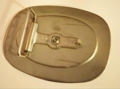 Vintage Western Belt Buckle Bucking Bronco Horse Large Squared Oval Pewter ish