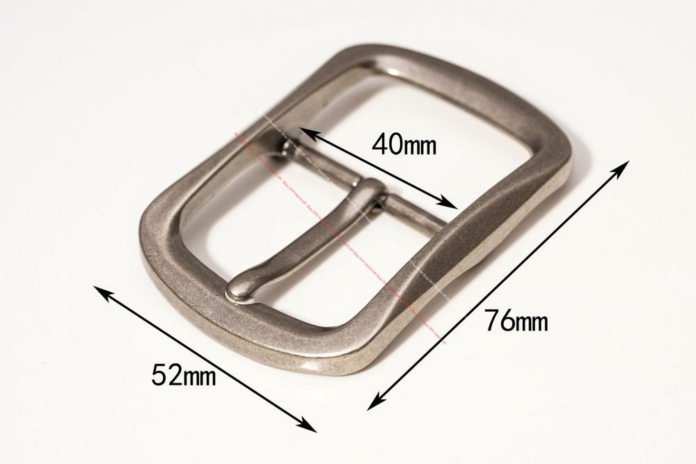 40mm Men Vintage Silver Western Leathercraft Center Bar Leather Belt Buckle