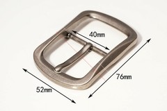 40mm Men Vintage Silver Western Leathercraft Center Bar Leather Belt Buckle