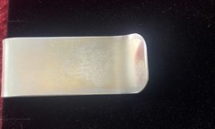 CUSTOM LARGE MOUTH BASS HAND ENGRAVED MONEY CLIP $ GERMAN SILVER