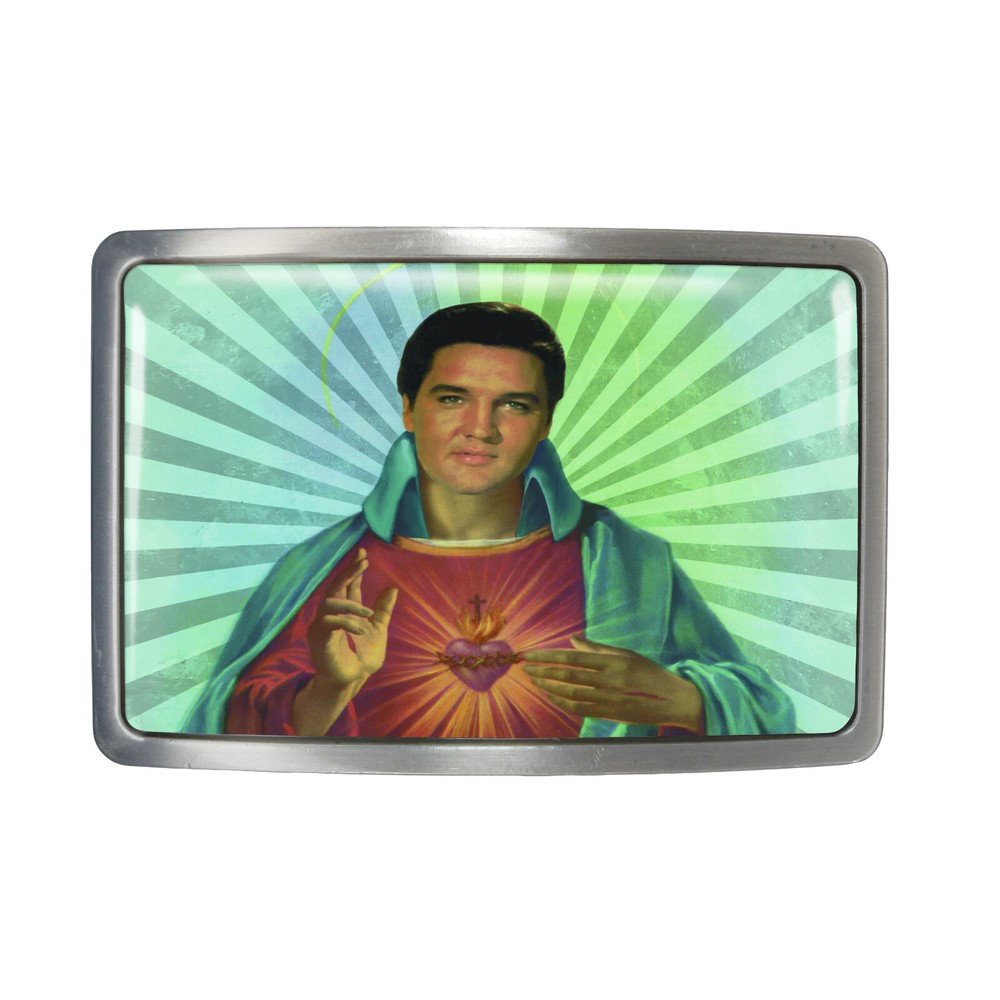 Elvis Christ Belt Buckle – Rock n&rsquo; Roll Sacred Heart Buckle – 340-3