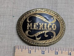 vintage MEXICO belt buckle WESTERN handcrafted COWBOY german silver RODEO