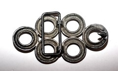 Multi Open Cut Circles Pewter Tone Belt Buckle 4.25&Prime; Long 2.25&Prime; High