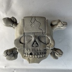Skull Buckle 3in Tall 2.5in Wide Metal