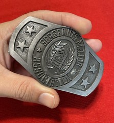 Pacific Brass And Buckle Sergeants Major Association Pewter Belt Buckle LE # 704