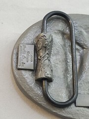 Black Enameled Diamond Cut Pewter Horse Buckle