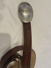 Montana Silversmith Letter F Belt Buckle w/ Leather Belt Size 48/120 Used