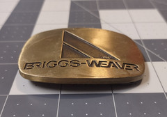 Vintage Briggs-Weaver Belt Buckle Solid Brass ADM Norman Co Dallas 1980s