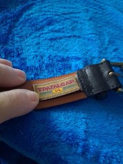 Trafalgar Black Leather Belt Size 38 With Brass Belt Buckle