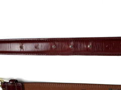 Dooney & Bourke Belt Mens Size 36 Dark Brown Calf Leather Brass Buckle 9121