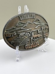 1976 Longmont Colorado Centennial Belt Buckle Rocky Mountains Statehood Era