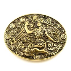 Virgo belt buckle, Virgin Horoscope Astrological Zodiac Sign solid brass buckle