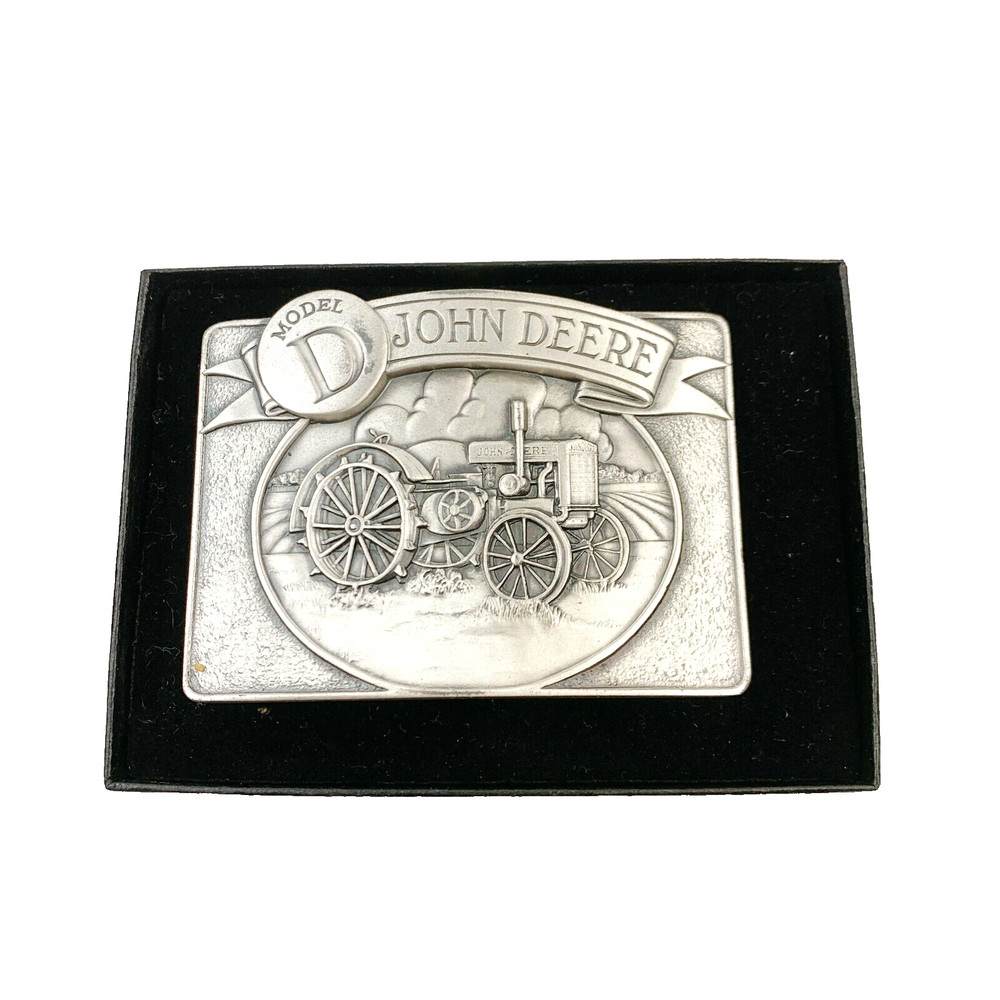 John Deere 1988 Model D Tractor Moline Illinois Metal Rectangle Belt Buckle