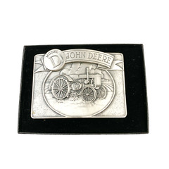 John Deere 1988 Model D Tractor Moline Illinois Metal Rectangle Belt Buckle