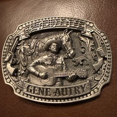 vintage GENE AUTRY belt buckle COUNTRY MUSIC heavy pewter WESTERN cowboy