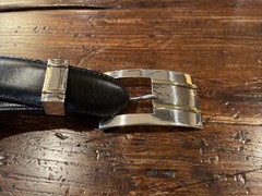 Pat Areias Sterling Silver 14K James Reid Style Belt Buckle 34-36-1.3/8-1”✅nu