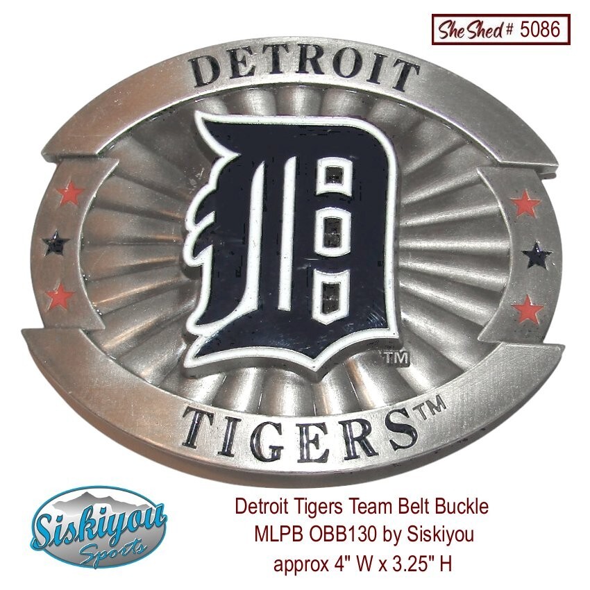 Detroit Tigers MLB Team Belt Buckle Siskiyou OBB130 3D Enamel Oversized Logo
