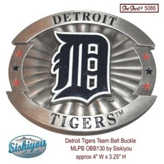 Detroit Tigers MLB Team Belt Buckle Siskiyou OBB130 3D Enamel Oversized Logo