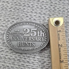 Vintage NRA Whittington Belt Buckle Mens One Size Silver 25th Anniversary Hunts