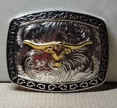 Long Horn Bull Western Cowboy Belt Buckle Hebilla Vaquera