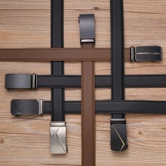 SENDEFN Leather Belt for Men Automatic 24&Prime; to 44&Prime; Waist Adjustable, Black-47