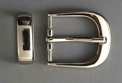 1 inch (25mm) metal pin buckle(216AB) w/metal keeper in silver color USA