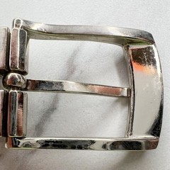 Perry Ellis Reversible Silver Tone Simple Basic Belt Buckle