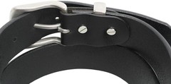 Solid Brass Buckle and Keeper Quality Full Grain Genuine Leather Belt 41004. BLK