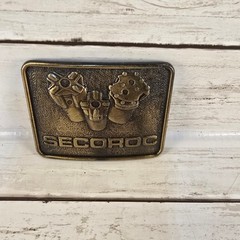 VTG Secoroc Mining Drill Bit Belt Buckle Brass Tone Made in Canada Industrial