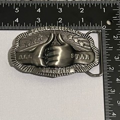 SMC Thumb Wrestling Belt Buckle All Star Champion Metal Pewter 2005 Collectible
