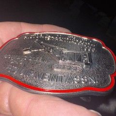 Historical Construction Equipment Show Belt Buckle Limited Edition Embossed 1995