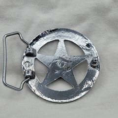 2.5&Prime; Silver Texas Ranger Badge Belt Buckle round Don&rsquo;t Mess with Texas