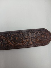 Nocona Silver Tone Western Cross Turquoise Inlay Rectangular Large Belt Buckle