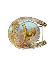 Men’s Rooster Horseshoe Oversized Belt Buckle Western Cowboy Rodeo